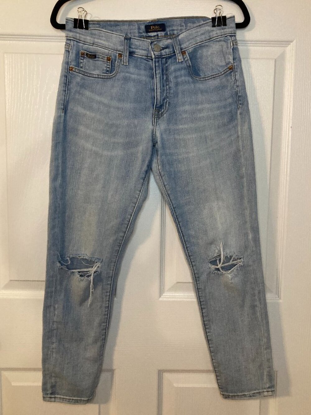 Polo Ralph Lauren Women's The Tompkins Skinny Crop Distressed Jeans - 28" Waist
